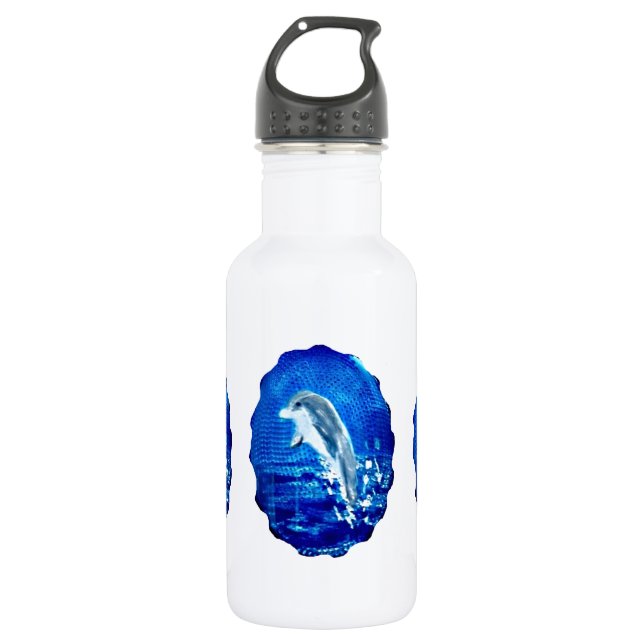 Delphine springen Blaues Meer Trinkflasche (Vorderseite)