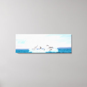 Delphine springen leinwanddruck