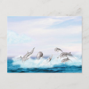 Delphine springen postkarte