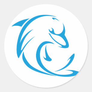 Delphine T Shirt Cooles Delphinen-T-Shirt-Logo Runder Aufkleber