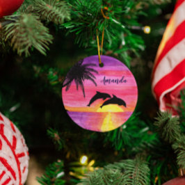Delphine Tropical Sunset Personalisiert Ornament Aus Metall