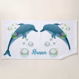 Delphine und Blasen Strandtuch