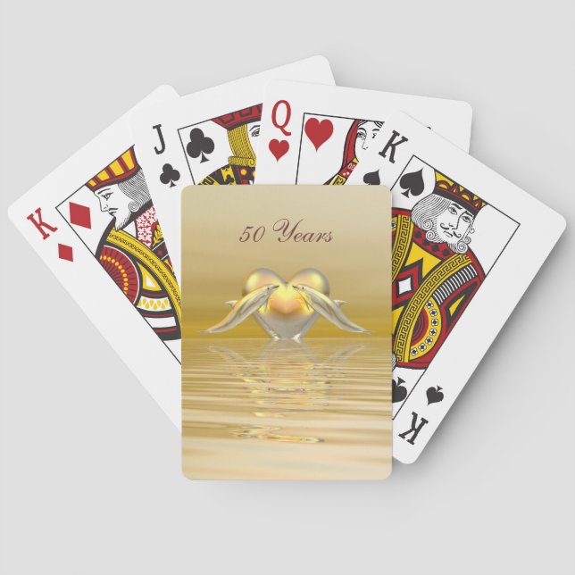 Delphine und Herz zum goldenen Jubiläum Spielkarten (Rückseite)