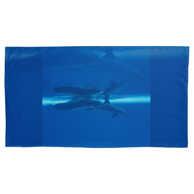 Delphine und Reflexionen Kissenbezug (Vorderseite-Links)