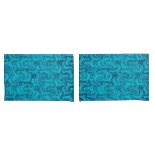 Delphine und Rippel Türkis Blaue Pillowcases Kissenbezug
