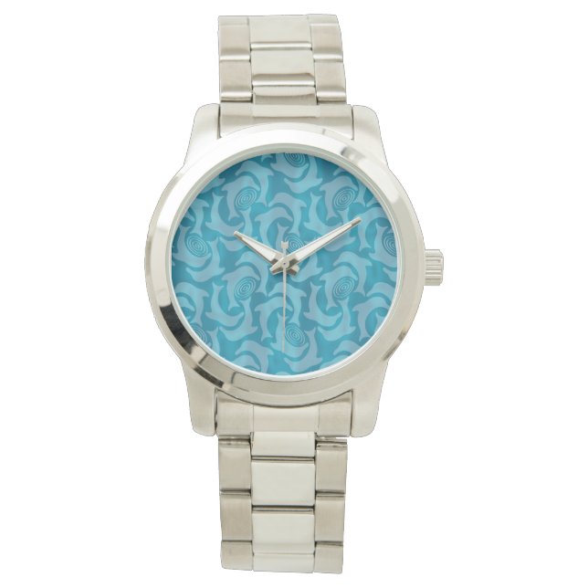 Delphine und Ripples Türkis Blue Watch Armbanduhr (Vorderseite)