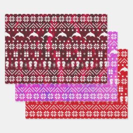 Delphine und Seepferde Weihnachten Gemustert Geschenkpapier Set