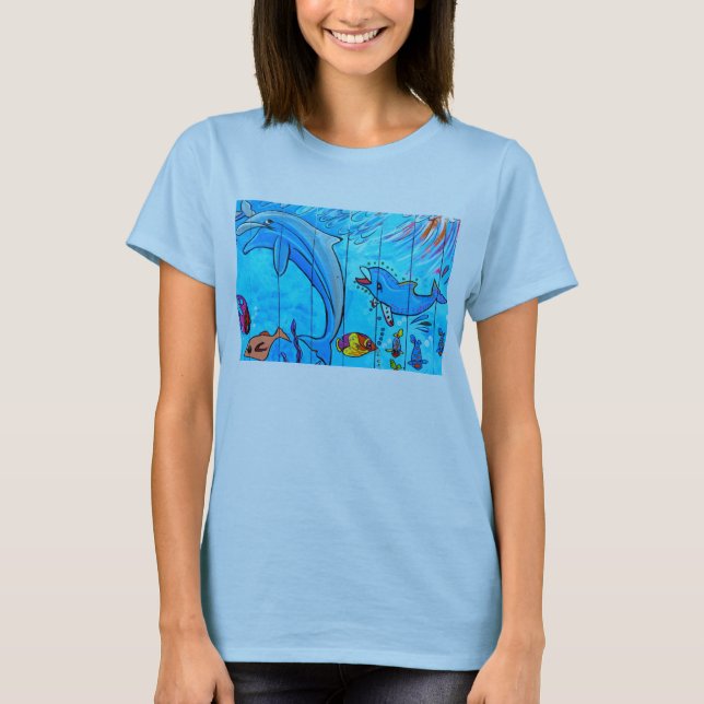 Delphine und tropische T - Shirt (Vorderseite)