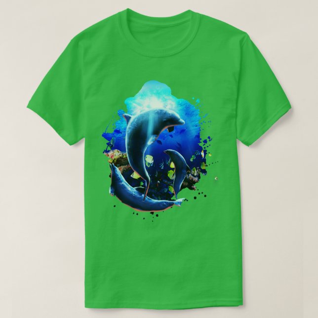 Delphine unter Wasser T-Shirt (Design vorne)
