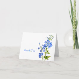 Delphinium art blue wedding danke Karte