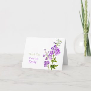 Delphinium art Hochzeit Blume Mädchen danke Karte