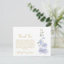 Delphinium | Beileids-Dankeskarte