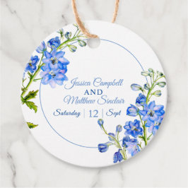 Delphinium Blume Blauen Wasserfarben Hochzeit Geschenkanhänger