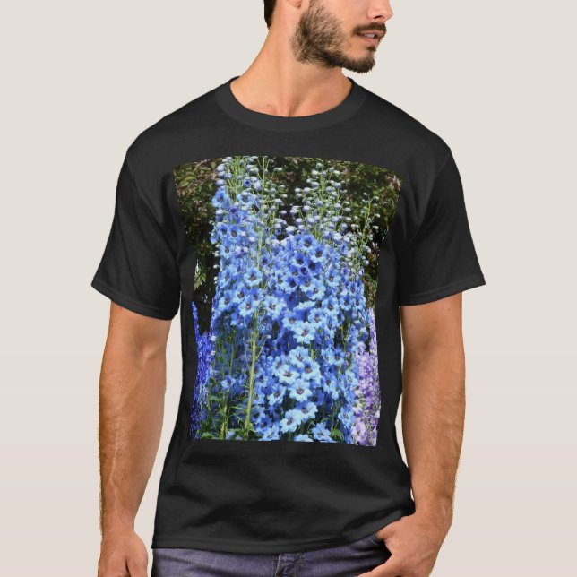 Delphinium Blume Gartengarten T-Shirt (Vorderseite)