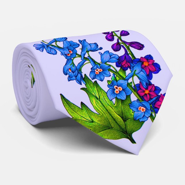 Delphinium-Blume Krawatte (Gerollt)