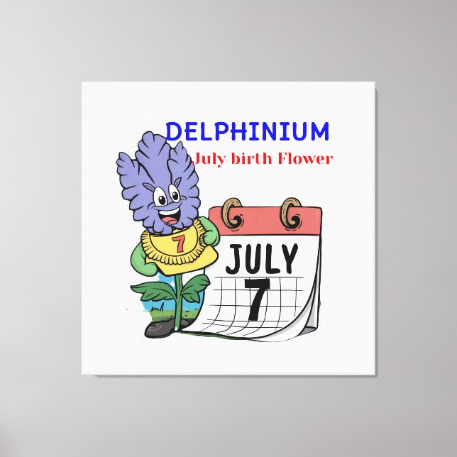 Delphinium - Blume zur Geburt für Juli Leinwanddruck (Vorderseite)