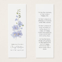 Delphinium | Einfaches Gedenk-Lesezeichen