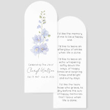 Delphinium | Einfaches Trauer-Lesezeichen