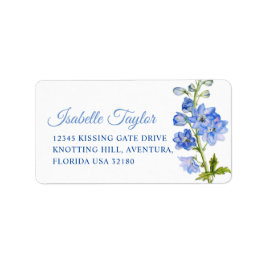 Delphinium lackiert blaue Hochzeitadresse Adressaufkleber
