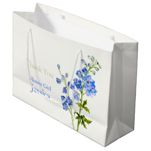 Delphinium mariage bleu fleur fille en faveur sac