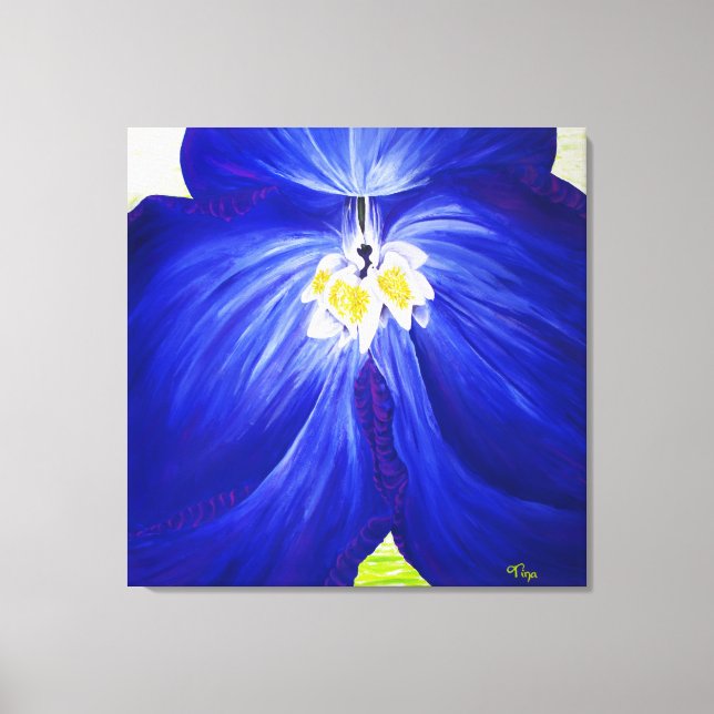 Delphinium - Original-Malerei, gewickelt Leinwand (Vorderseite)