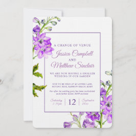 Delphinium violette Blumen Wechsel des Veranstaltu Einladung