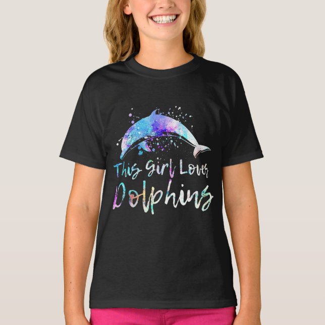 Delphinliebhaber Geschenk dieses Mädchen Liebe Del T-Shirt (Vorderseite)