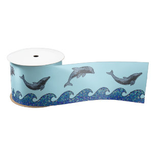 Delphinmosaik Satinband