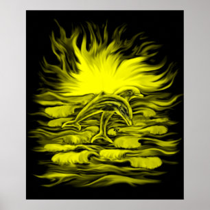 Delphinpaar im Sonnenschein Poster