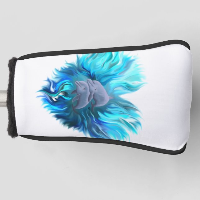 Delphinpaare Golf Headcover (Vorderseite)