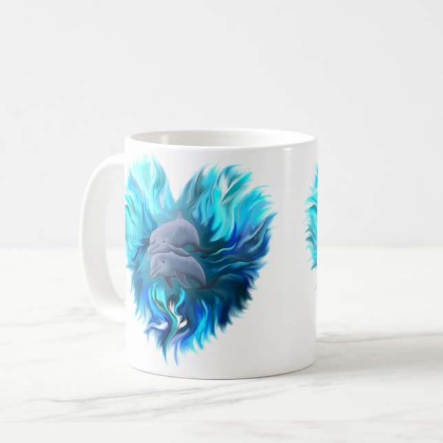 Delphinpaare Kaffeetasse (Vorderseite Links)