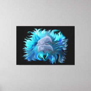 Delphinpaare Leinwanddruck