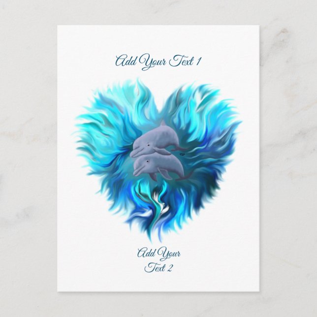 Delphinpaare Postkarte (Vorderseite)