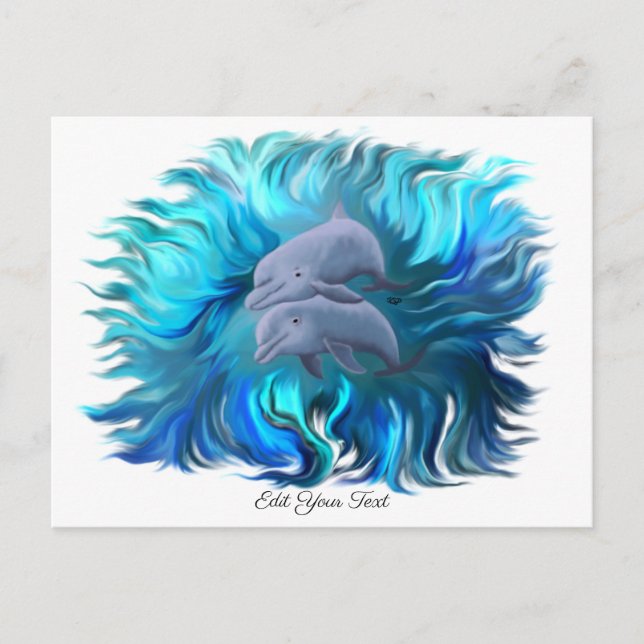 Delphinpaare Postkarte (Vorderseite)