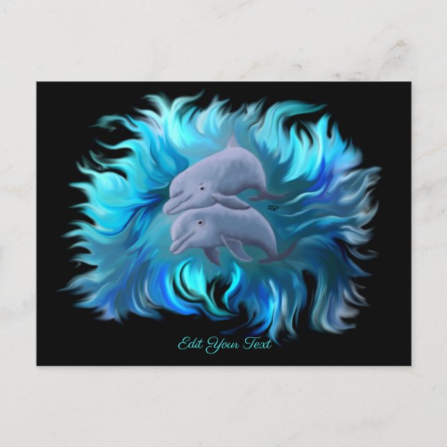 Delphinpaare Postkarte (Vorderseite)