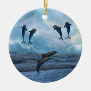 Delphinphantasie-Weihnachtsbaum Keramik Ornament
