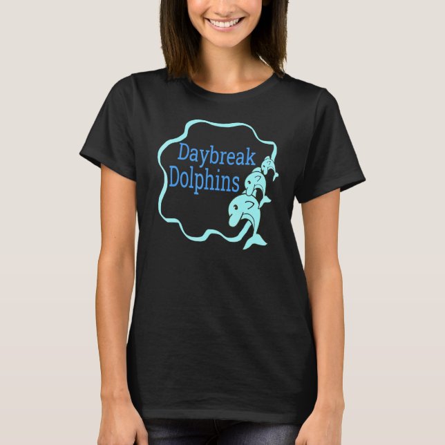 Delphinschulen Tageszeitenunterricht Grundschule f T-Shirt (Vorderseite)