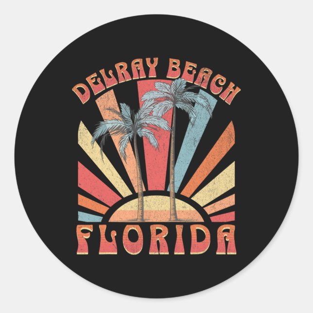Delray Beach _2  Runder Aufkleber (Vorderseite)