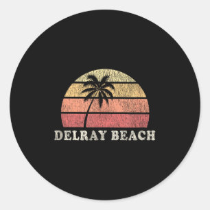 Delray Beach Fl Vintage 70er Retro Throwback Desig Runder Aufkleber