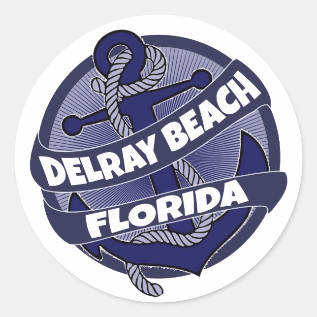 Delray Beach Florida Ankerkleber wirbeln Runder Aufkleber (Vorderseite)