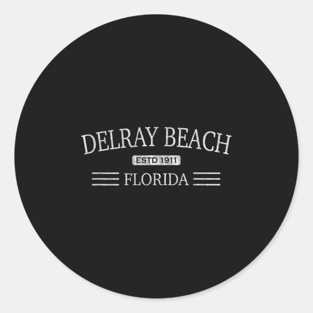 Delray Beach Florida - Fl Runder Aufkleber (Vorderseite)