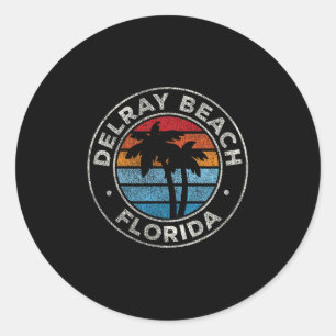 Delray Beach Florida Fl Vintag Graphic Retro 70er Runder Aufkleber