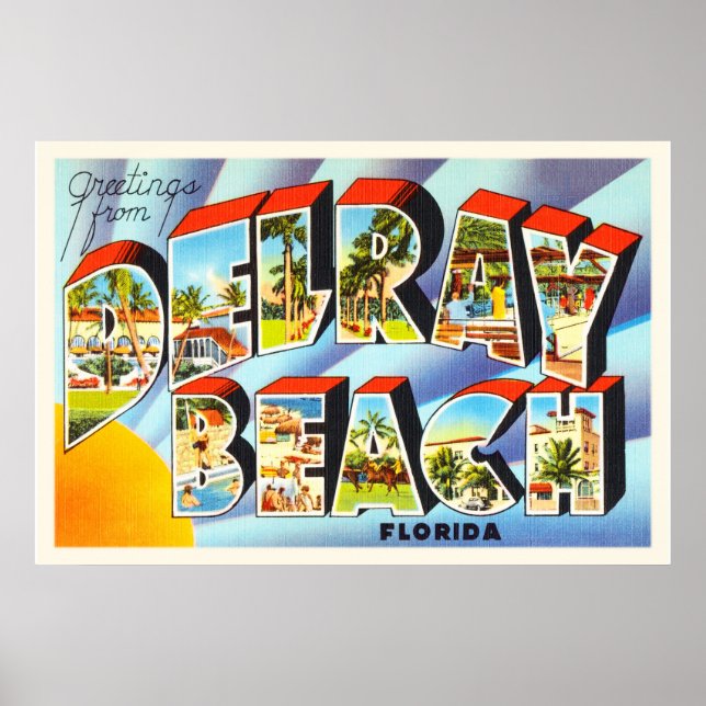 Delray Beach Florida FL Vintage Travel Souvenir Poster (Vorne)