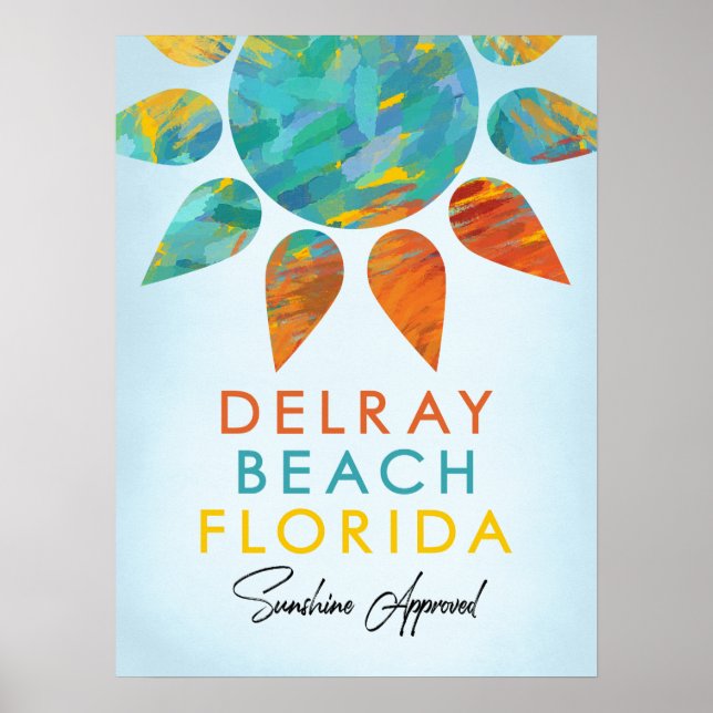 Delray Beach Florida Sunshine Travel Poster (Vorne)
