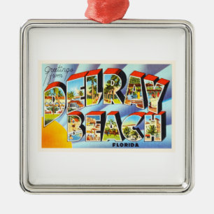 Delray Beach Florida Vintage Reise-Andenken Ornament Aus Metall