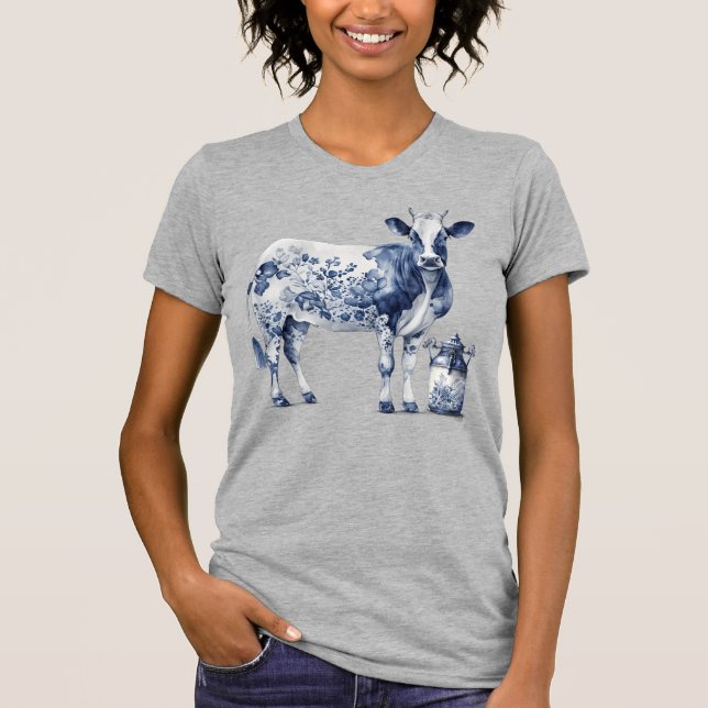Delsoftware Cow und Milk Jar T-Shirt (Vorderseite)