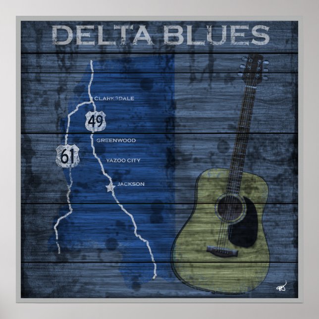 Delta Blues Grunge Blues Highway Poster (Vorne)