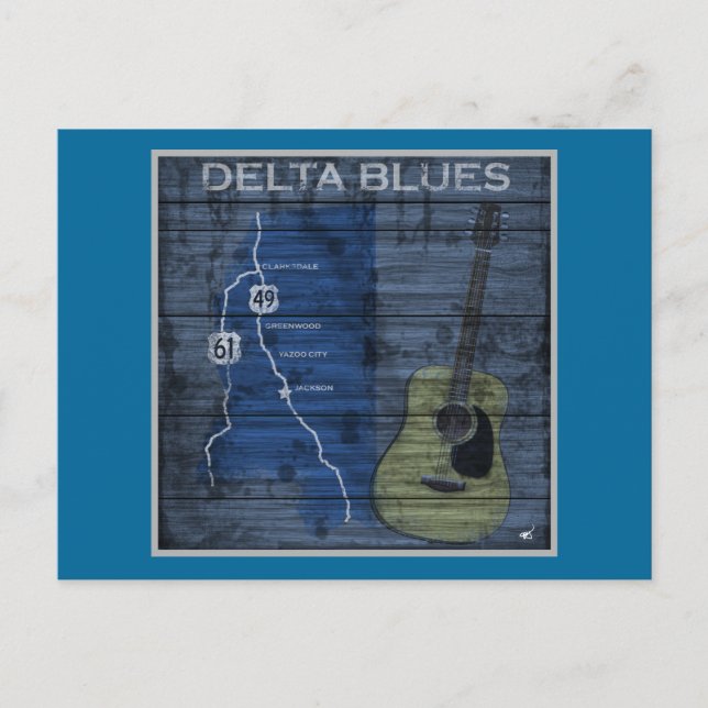 Delta Blues Grunge Blues Highway Postkarte (Vorderseite)