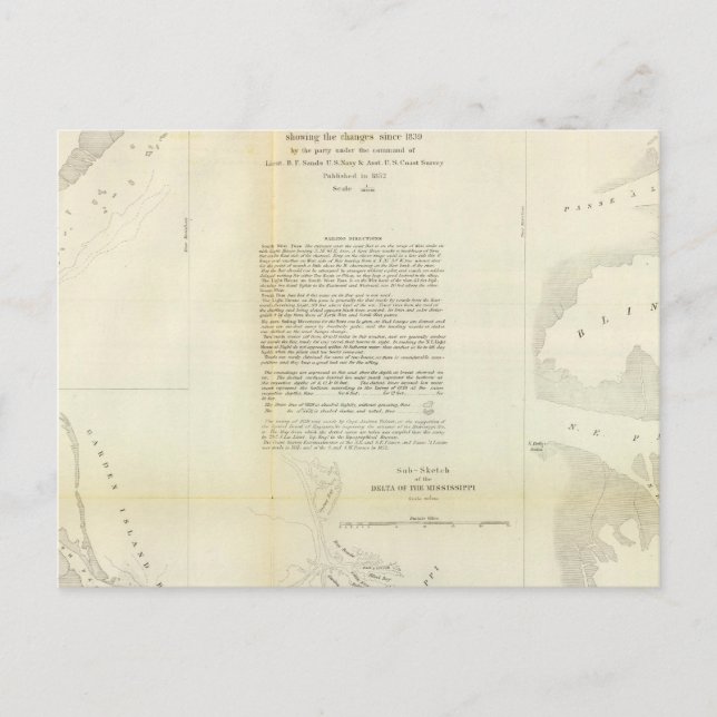 Delta des Mississippi Postkarte (Vorderseite)