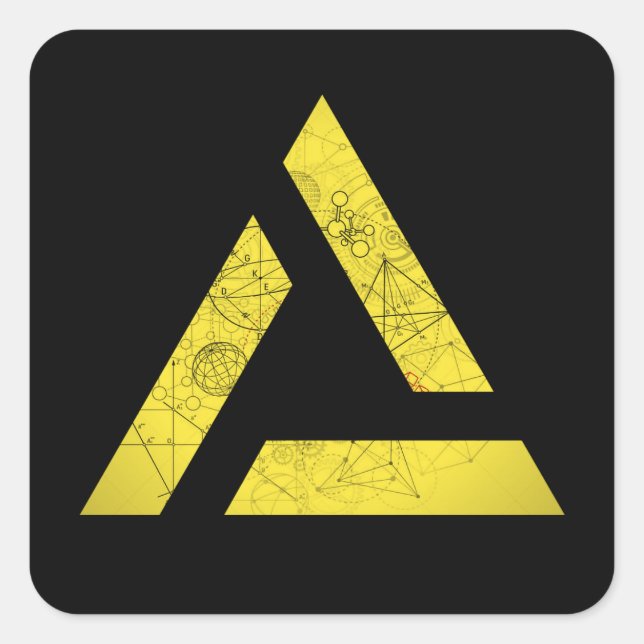 Delta - mathematische Symbole Quadratischer Aufkleber (Vorderseite)